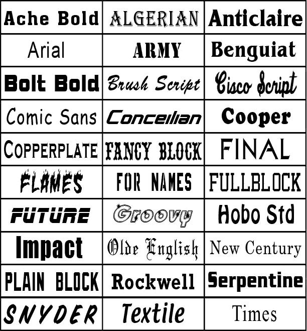 Jersey Fonts